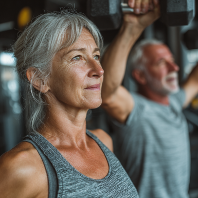 Група людей зрілого віку під час групового тренування в SportPlace